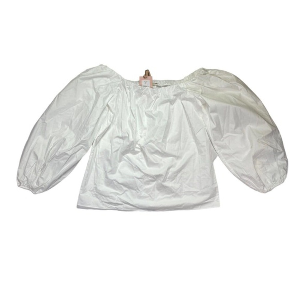 Alexis‎ Long Puff Sleeve Boatneck Blouse White Size Small
